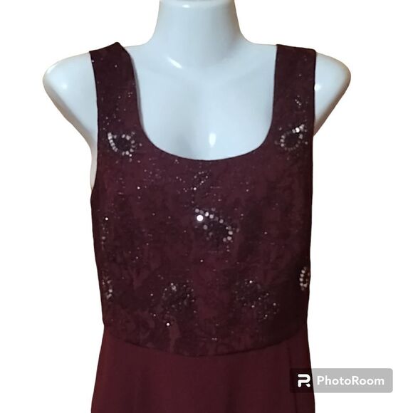R&M Richards 2pc Beaded Wine Jacket Dress Formal Sz 10 - Picture 8 of 16